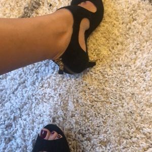 L.K. Bennett London Black Suede Heels